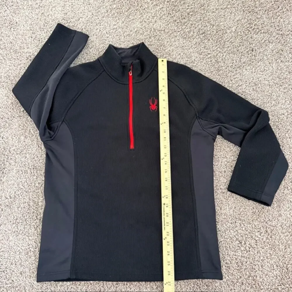Spyder‎ Boundless 1/4 Zip Black Pullover with Red Logo Athletic Men's Medium